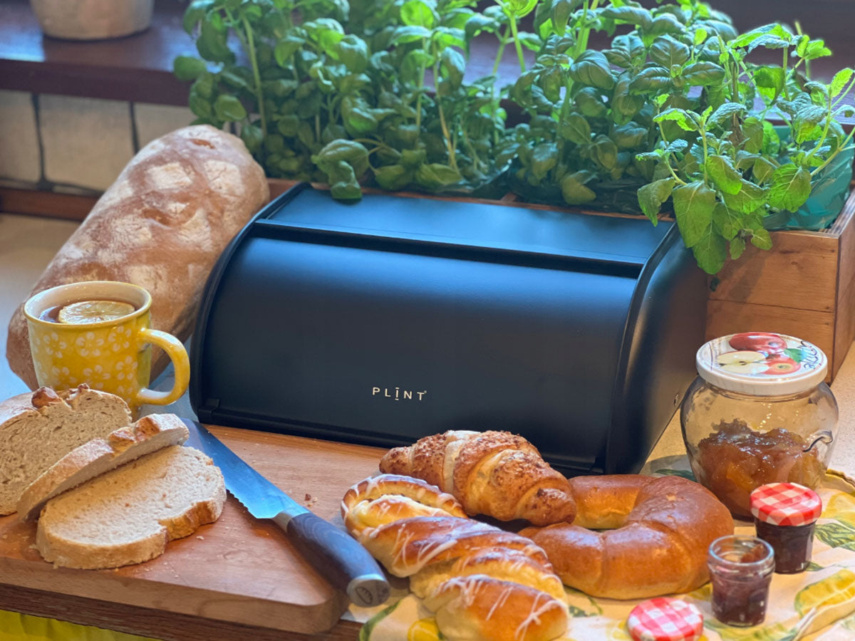 LS-LebenStil Küche & Haushalt Brotkasten Schwarz 34cm Metall