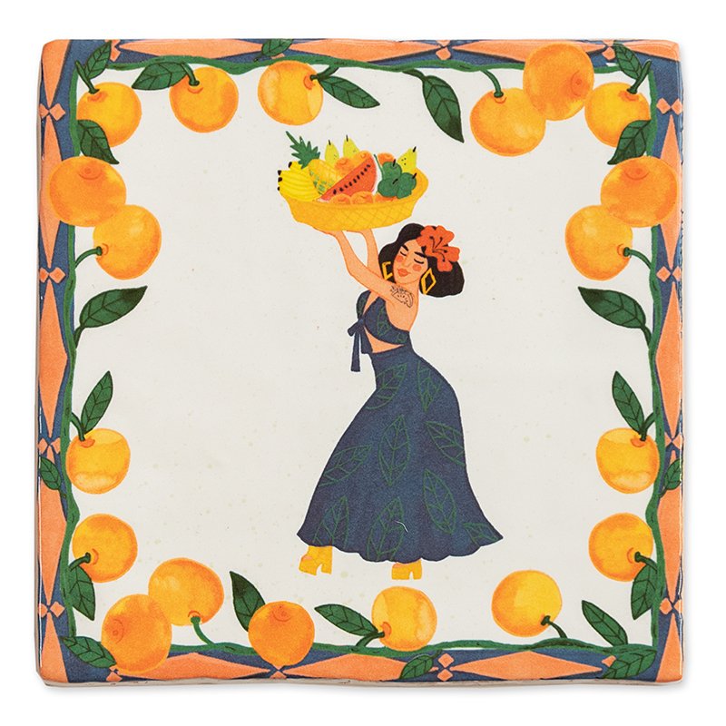 Storytiles Delft blue Miss Feel-good Wandfliese S 10x10 cm