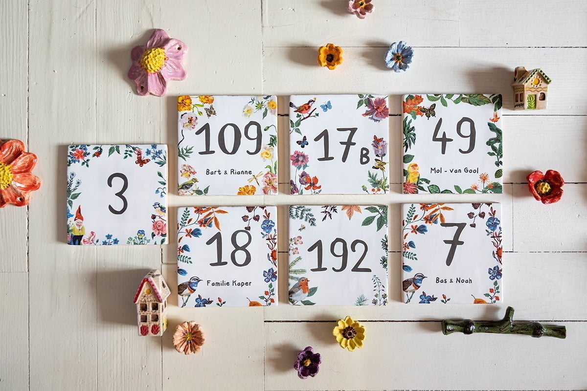 Storytiles Delft Blue Goudhaantje Fliese Hausnummer 10x10 cm