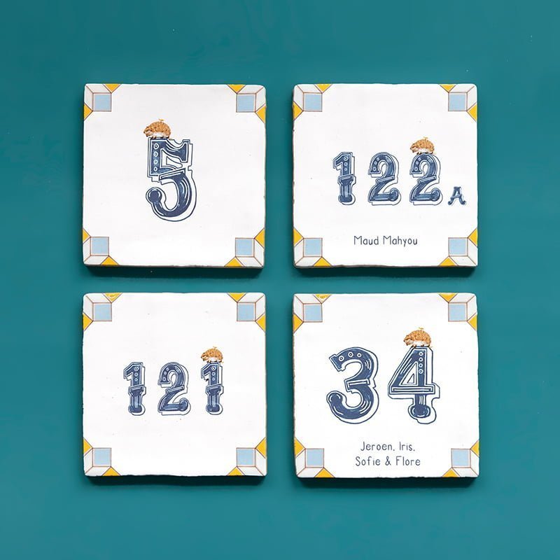 Storytiles Delft Blue t Egeltje Telt Hausnummer Wandfliese 10x10