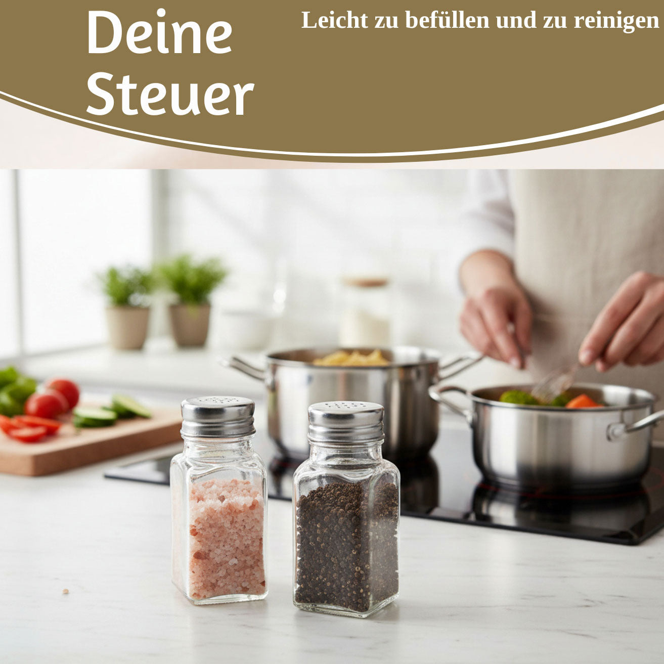 LS-LebenStil Küche & Haushalt Salzstreuer Pfefferstreuer Glas 10cm 2er