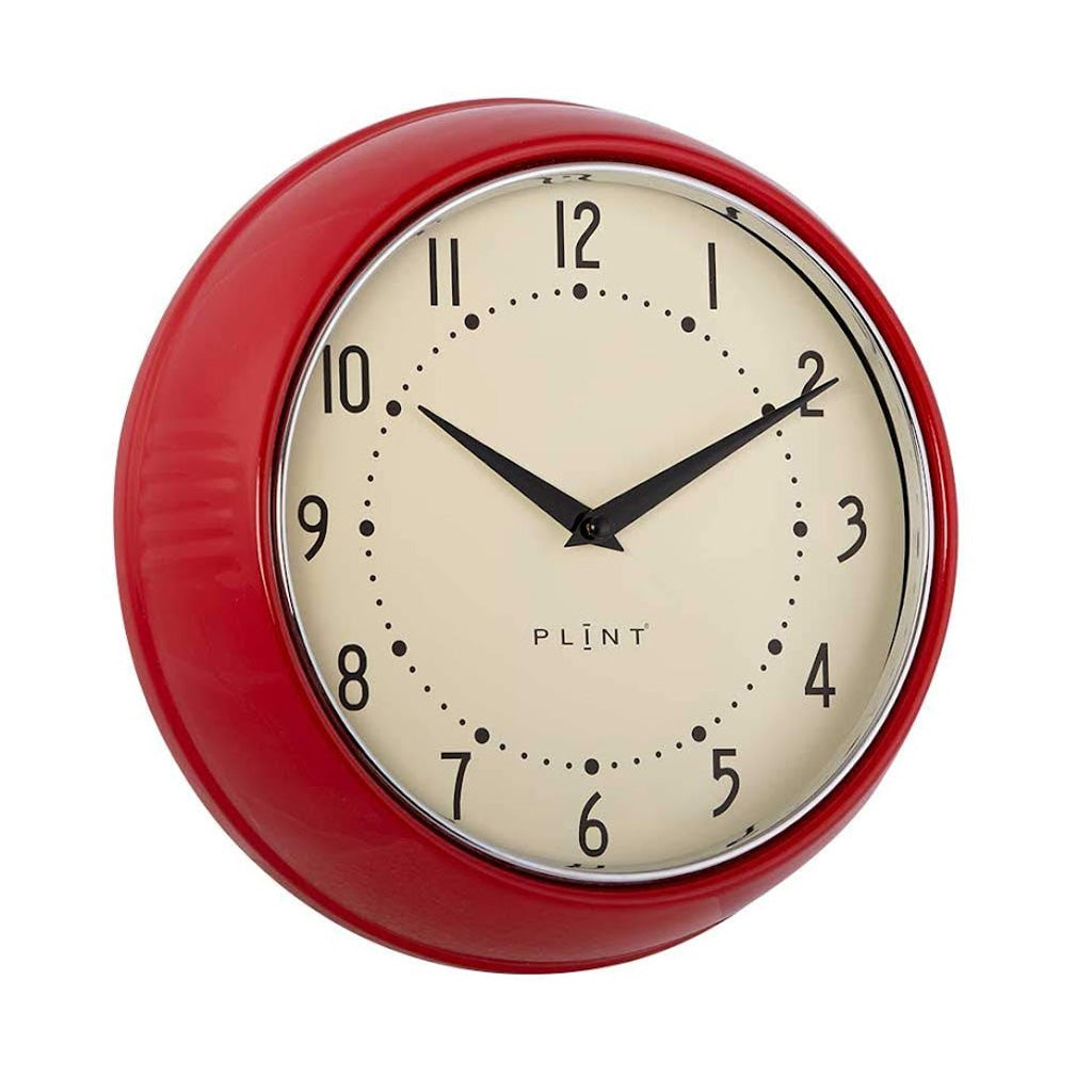 LS-LebenStil Uhren & Schmuck Nostalgische Wanduhr Rot 23cm Metall