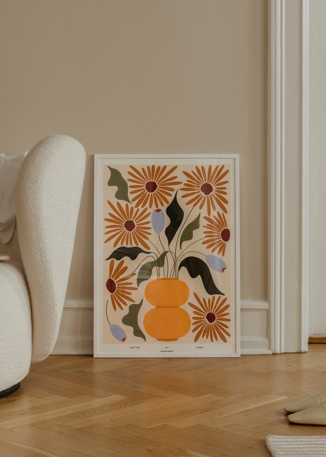 The Poster Club Art Prints Flourish Poster A4 Orange