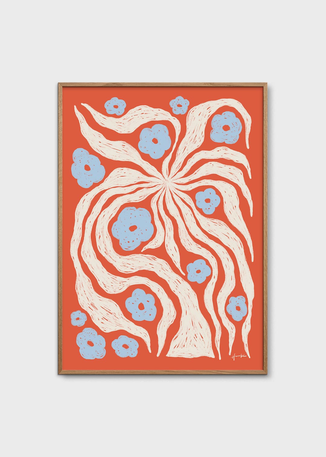 The Poster Club Misty Poster 30x40 cm botanisch blau