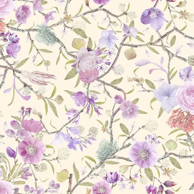 Mineheart Wallpaper Kilburn Heritage Tapete Creme Lila Vlies