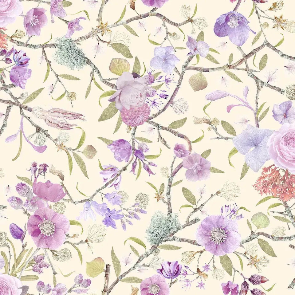 Mineheart Wallpaper Kilburn Heritage Tapete Creme Lila Vlies