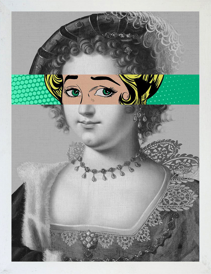 Mineheart Wall Art Pop Portrait Gentildonna Leinwandbild 30x41