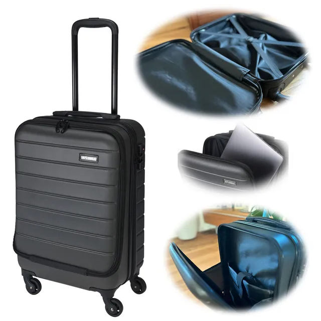 Hartschalenkoffer 37L Trolley Laptopfach Handgepäck anthrazit