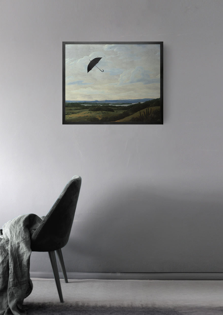 Mineheart Umbrella in the Wind Leinwandbild 30x41 cm