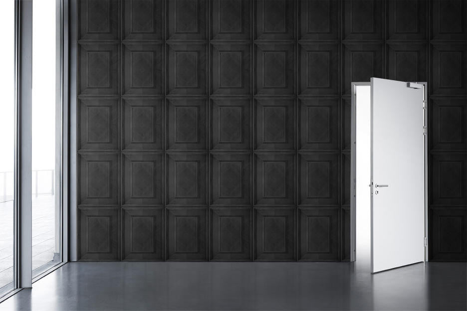 Mineheart Wallpaper Dutch Inlay Tapete Charcoal Paneel