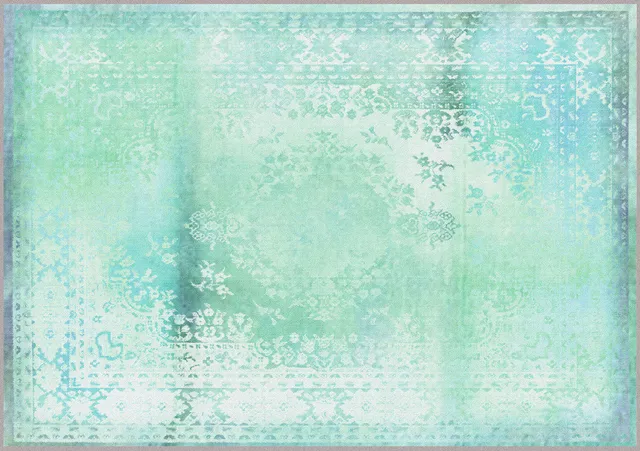 Mineheart Kashan Remix Light Green Teppich Muster 20x20 cm
