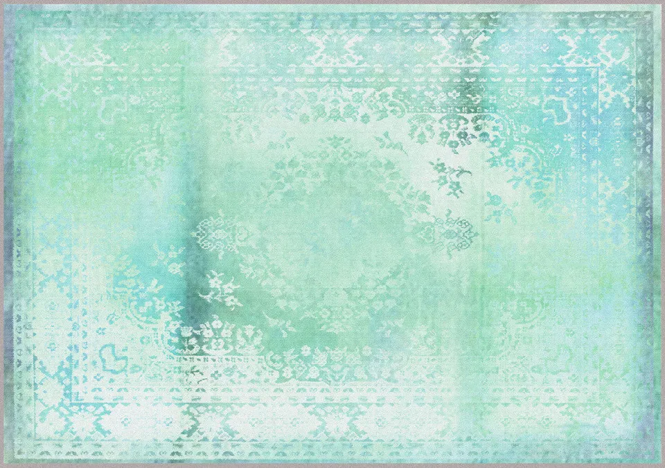 Mineheart Kashan Remix Light Green Teppich Muster 20x20 cm