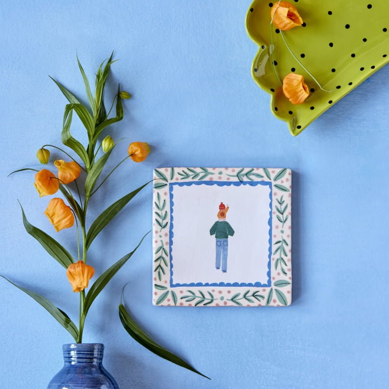 Storytiles Delft Blue Samen op pad Fliese 10x10 cm Kinder