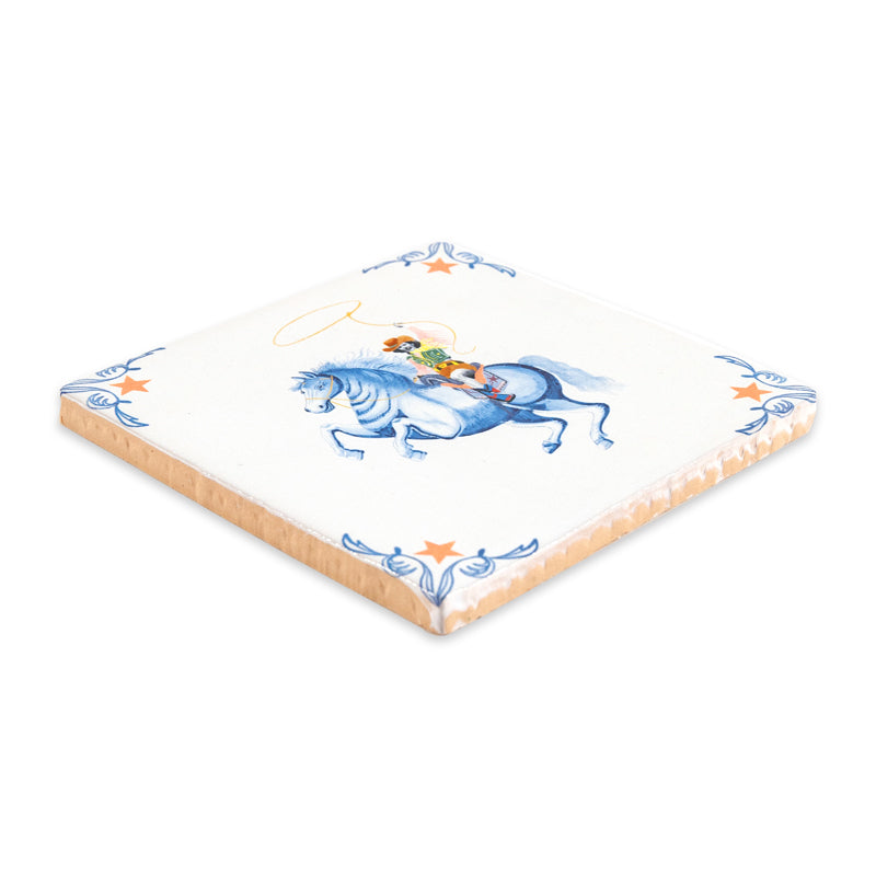 Storytiles Delft Blue On a mission Fliese 10x10 cm Pferd