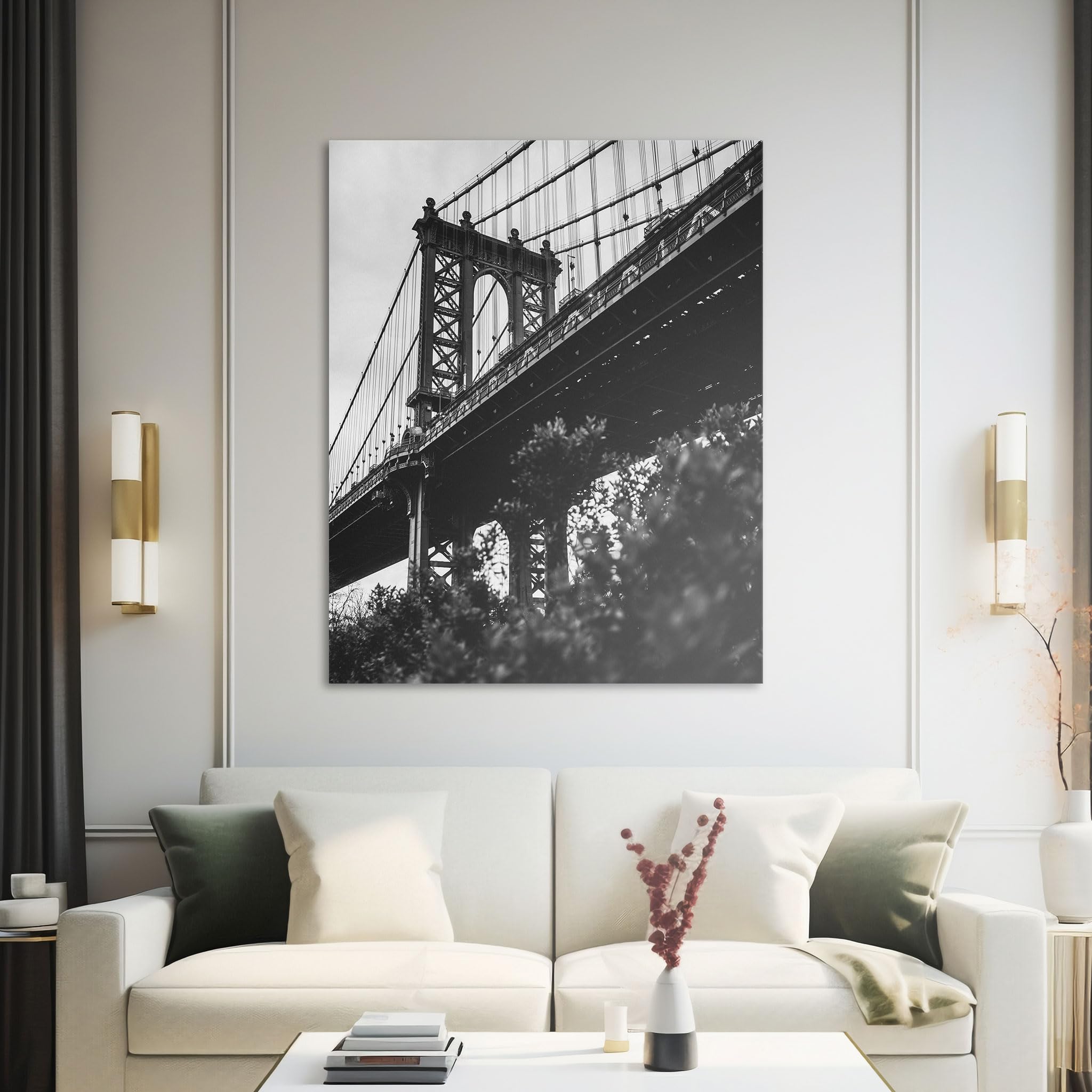 Hustling Sharks Wandbilder Brücke im urbanen Schatten Leinwand 105x70 cm