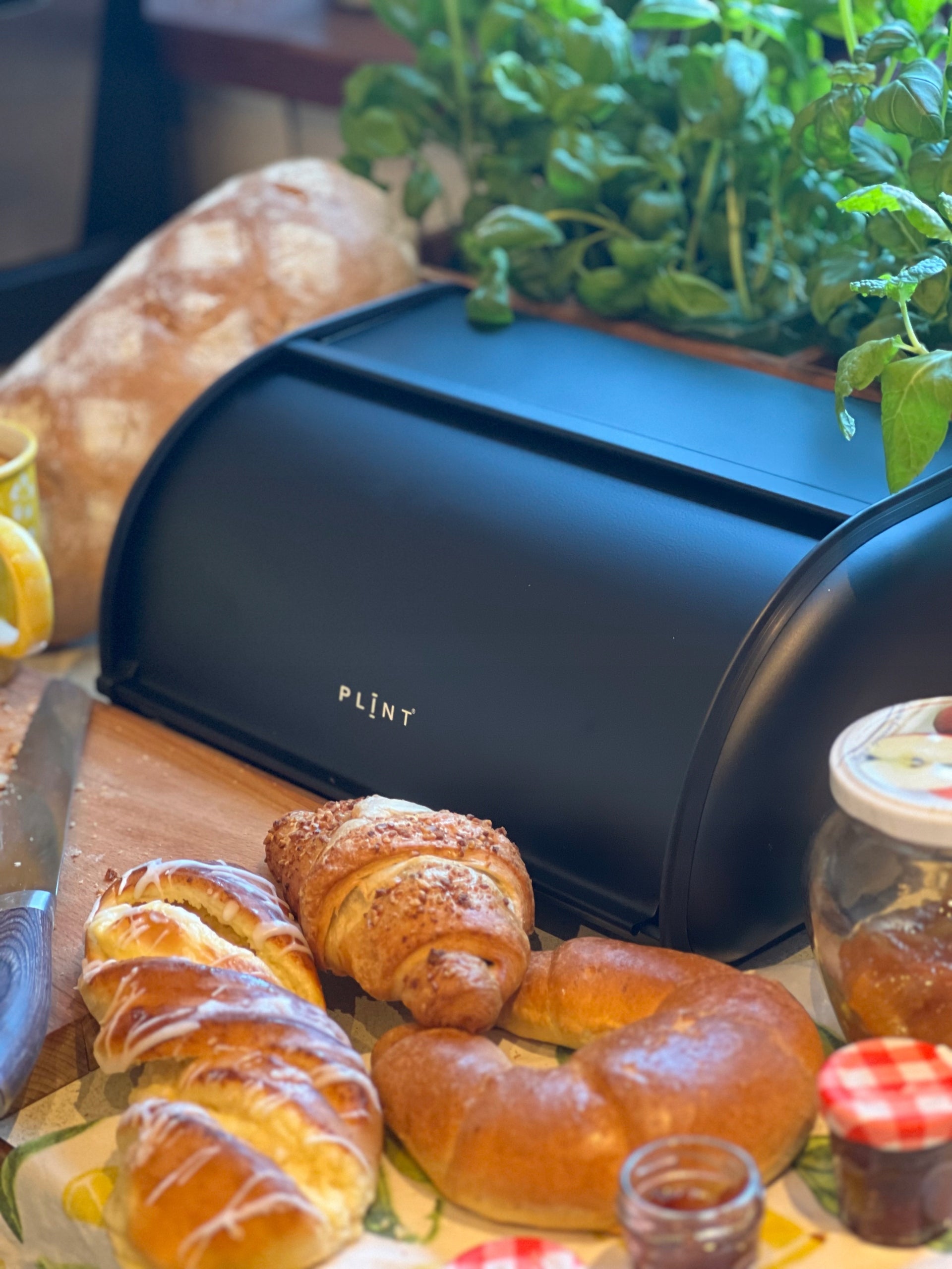 LS-LebenStil Küche & Haushalt Brotkasten Schwarz 34cm Metall