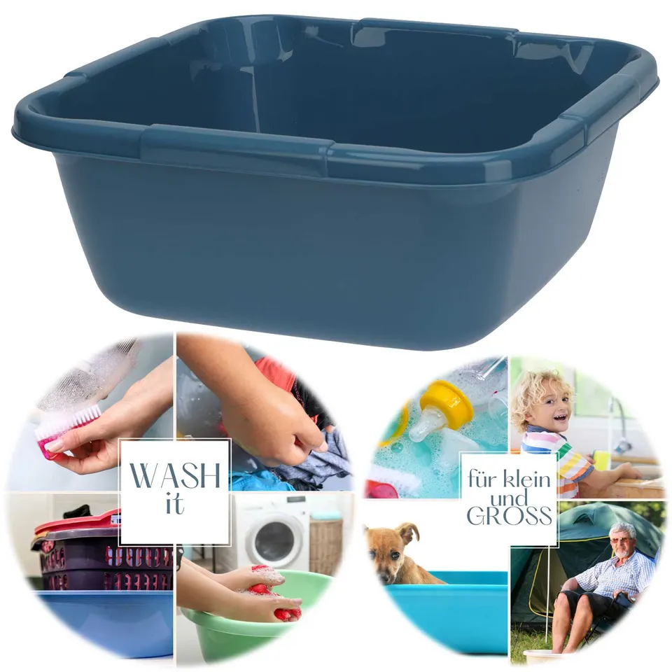 LS-LebenStil Waschschüssel 14L blau 38cm eckig