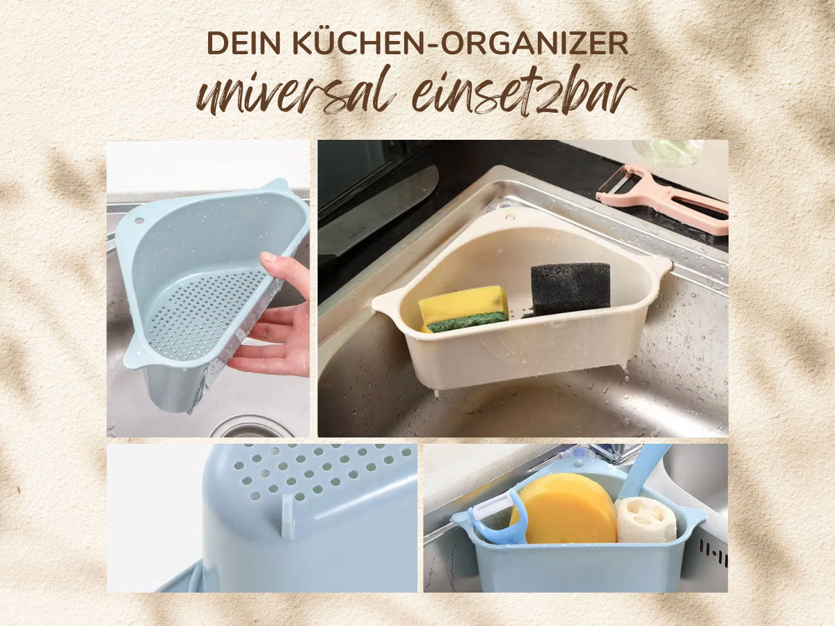 LS-LebenStil Küche & Haushalt Spülbecken Organizer Dreieck Grau