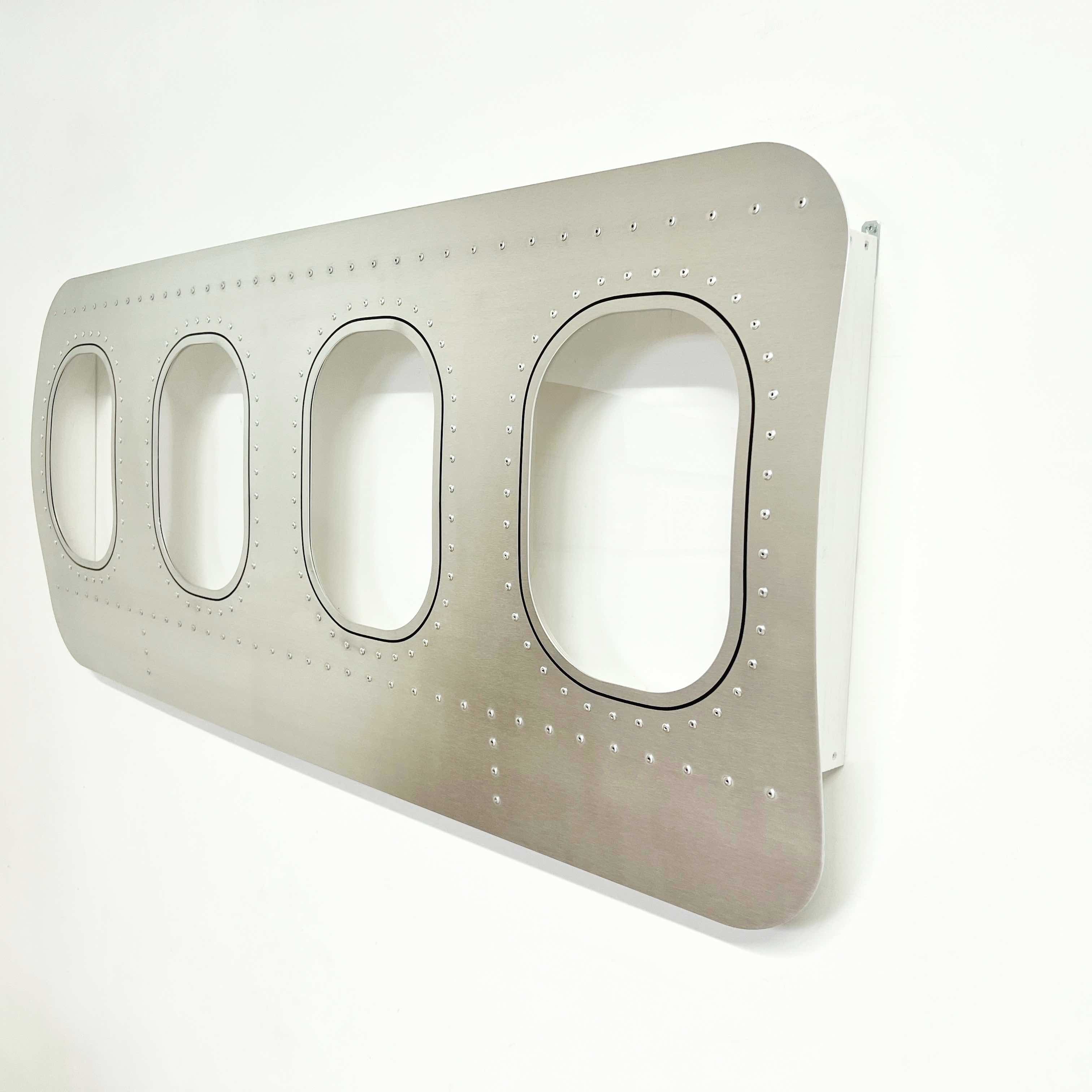 aircraftwindows Aircraft Windows 4er Flugzeugfenster Wanddeko Tannenholz