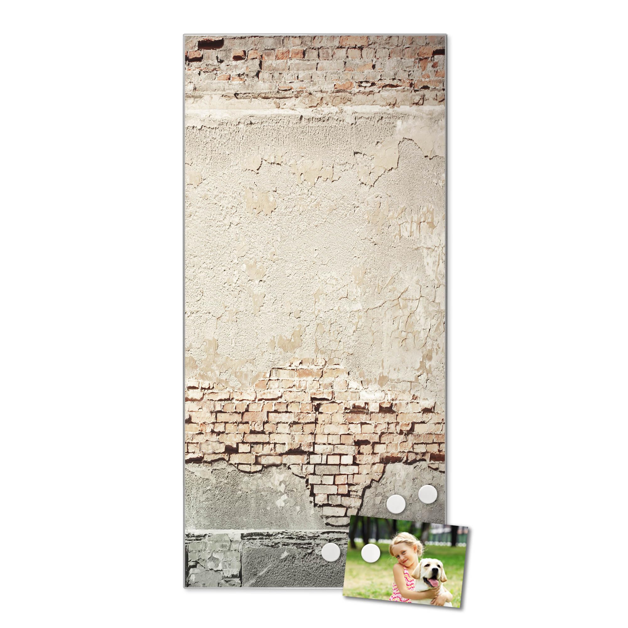Banjado Magnettafel Metall 37x78 cm Baulücke Silber beschreibbar
