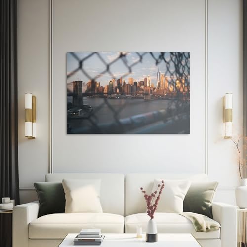 Hustling Sharks Skyline im warmen Abendlicht Wandbild 30x40