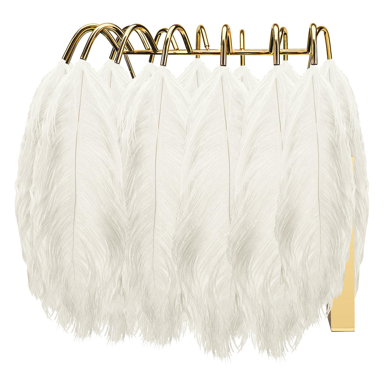 Mineheart Feather Wandleuchte Weiß Federn 45cm