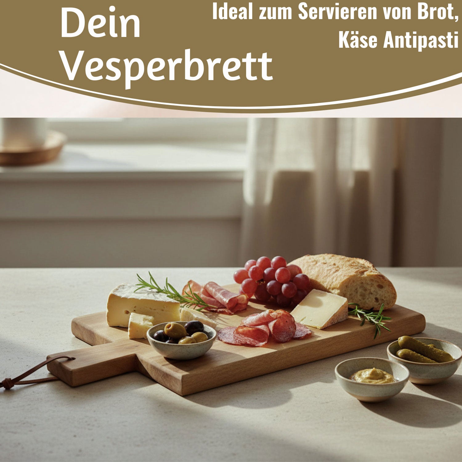LS-LebenStil Griffbrett Akazie 29cm eckig Servierbrett