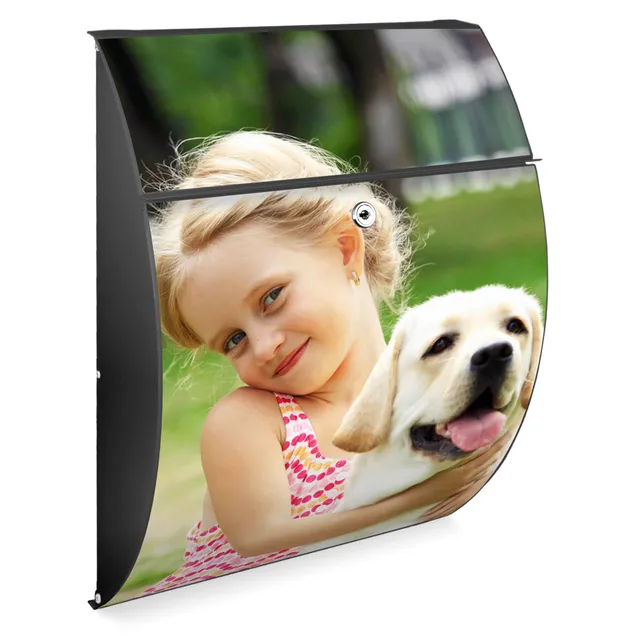 Banjado Briefkasten Riviera Anthrazit 46x33,5 Wunschmotiv A4