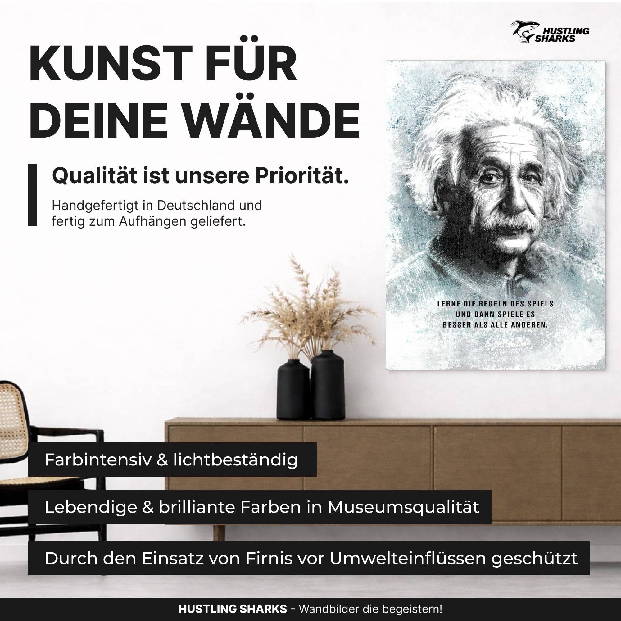 Hustling Sharks Wandbild Spiel um zu gewinnen Leinwand 30x40 cm