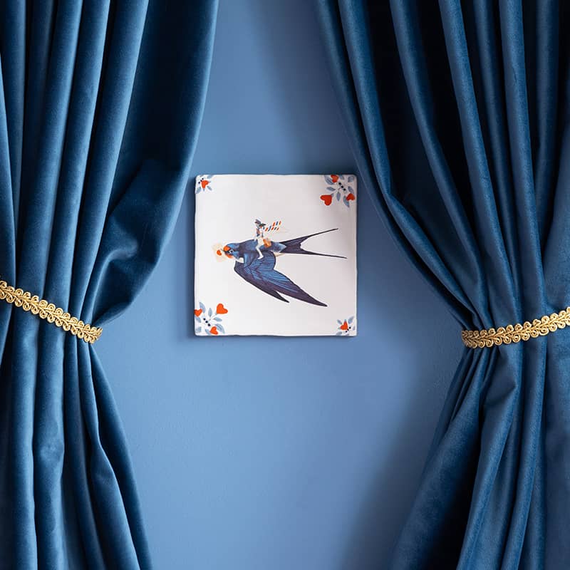 Storytiles Delft Blue Sending you a message Fliese 10x10 cm