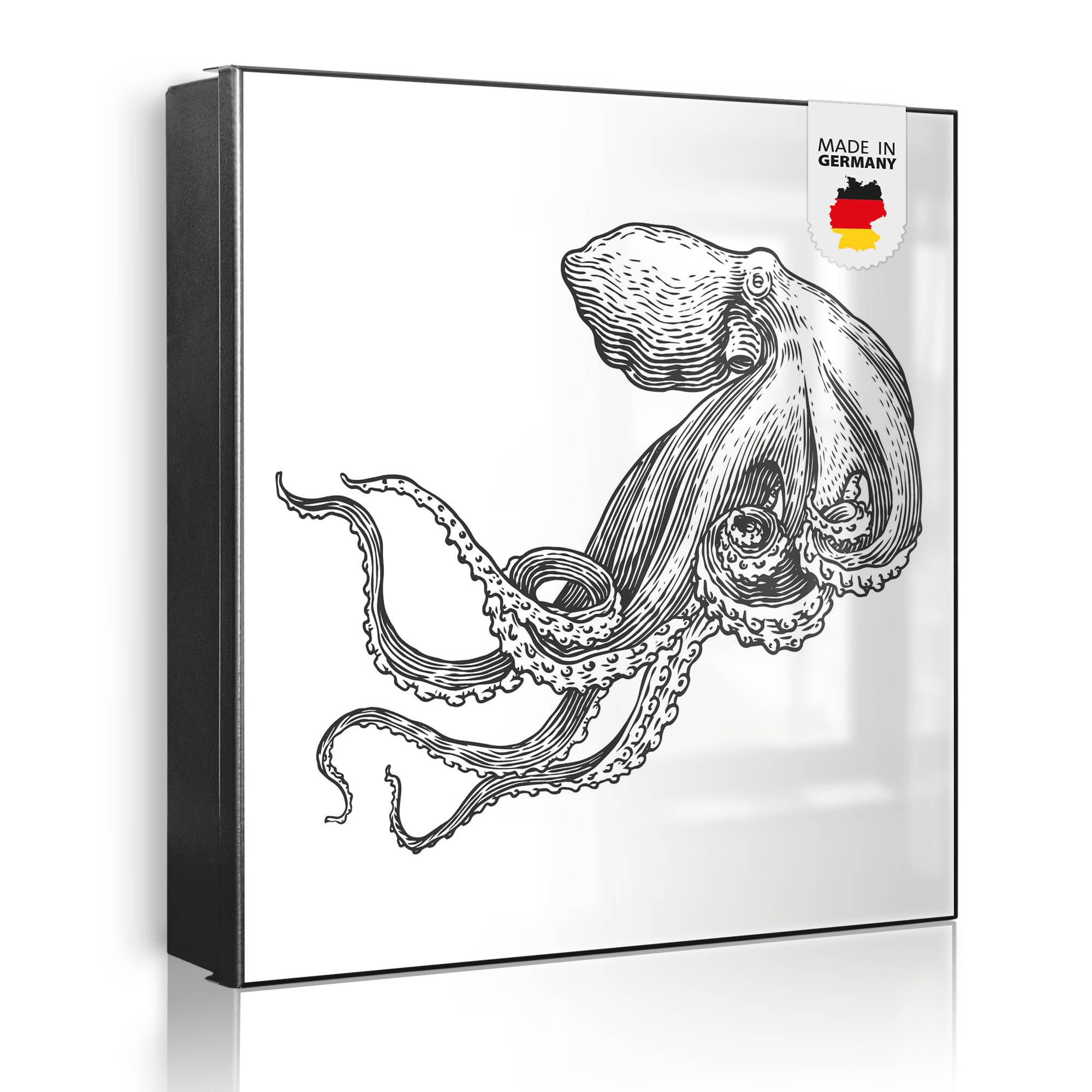 Banjado Schlüsselkasten Oktopus 6 Schlüsselbox 30x30cm schwarz