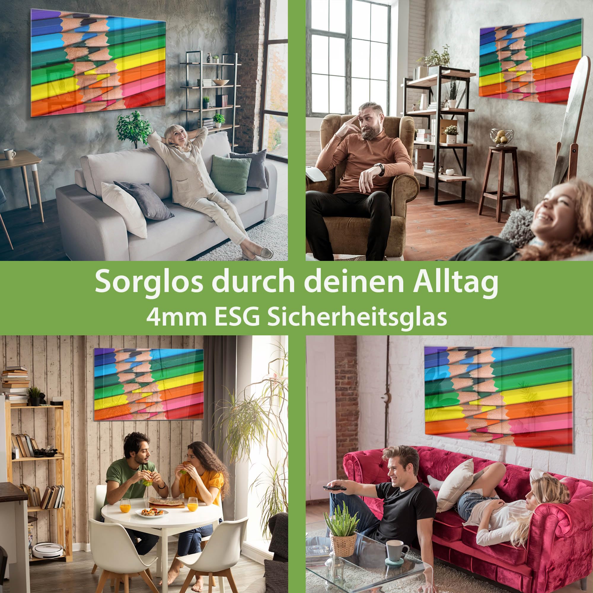 Banjado Magnettafel Glas 120x80 cm Malstifte Kinderzimmer beschreibbar