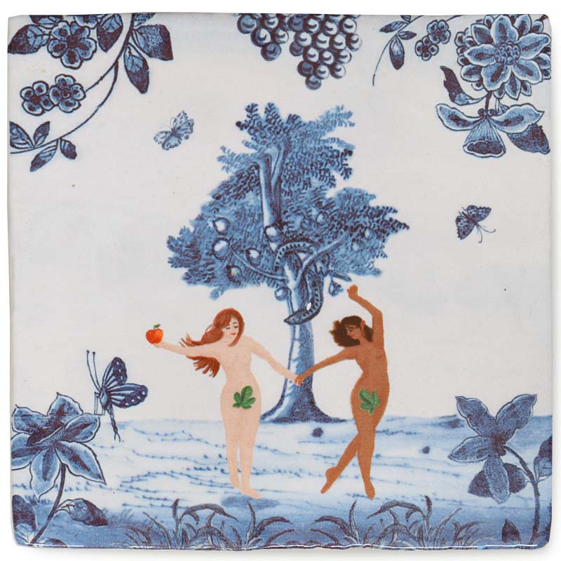 Storytiles Delft Blue Eva Garten Eden Fliese 10x10 cm