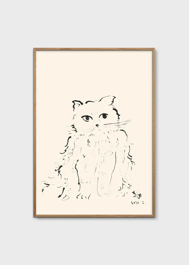 The Poster Club Art Prints Cat Poster 30x40 cm beige