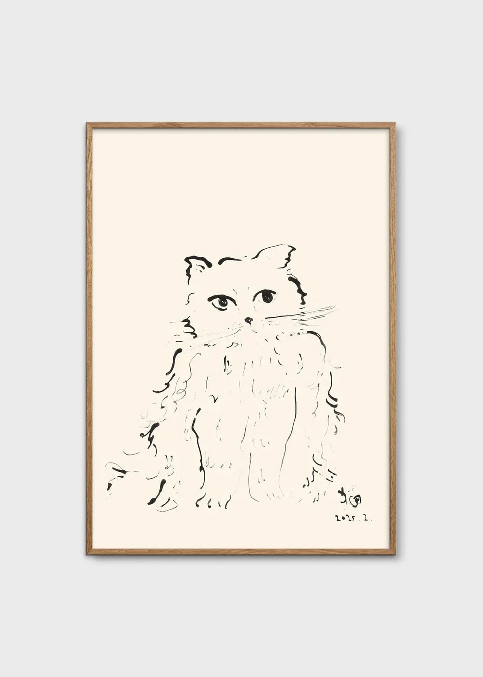 The Poster Club Art Prints Cat Poster 30x40 cm beige