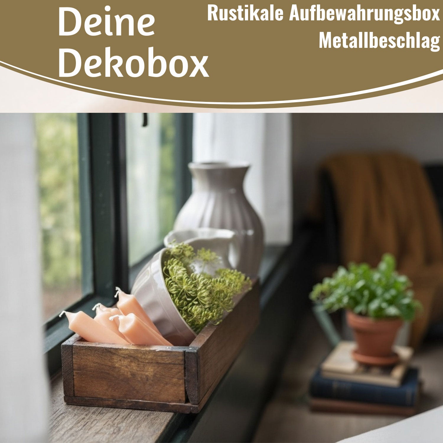 LS-LebenStil Unika Holz Aufbewahrungskiste Braun 2er Set recycelt