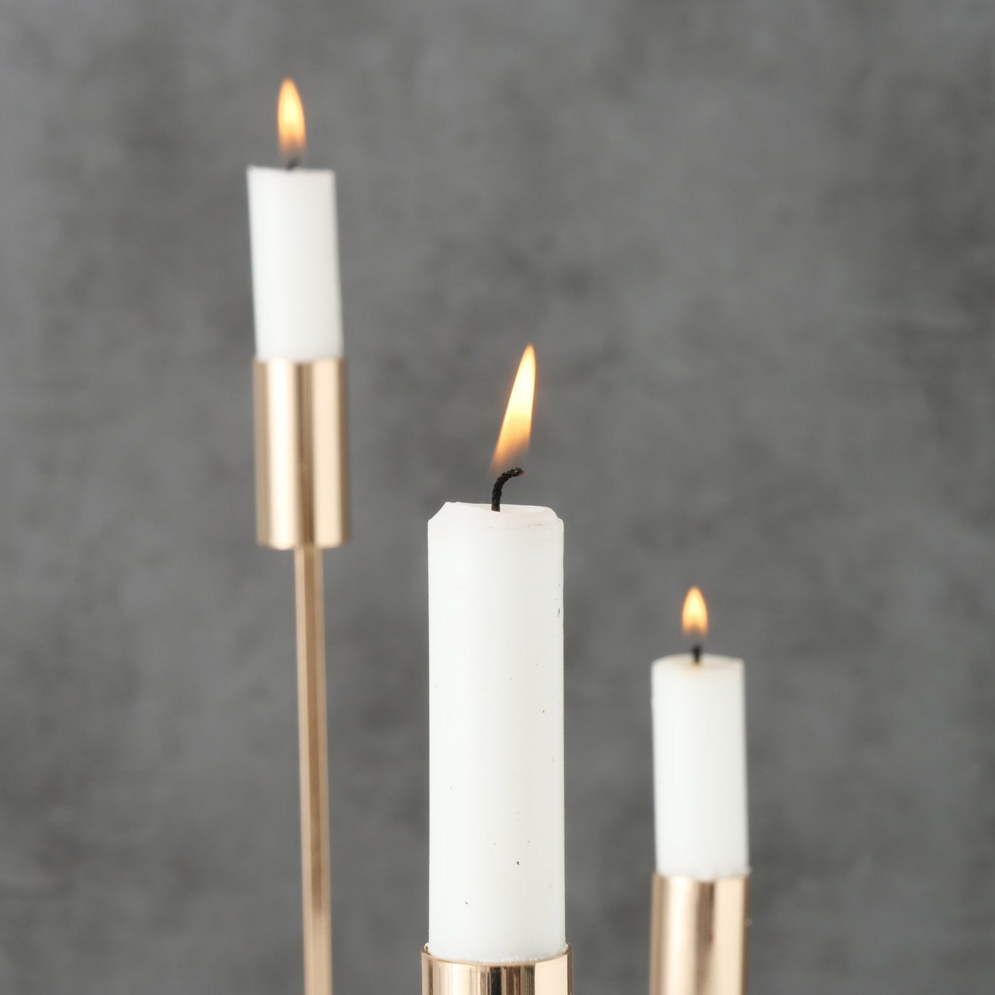 LS-LebenStil Kerzenständer Gold 20-32cm 3er Set Metall
