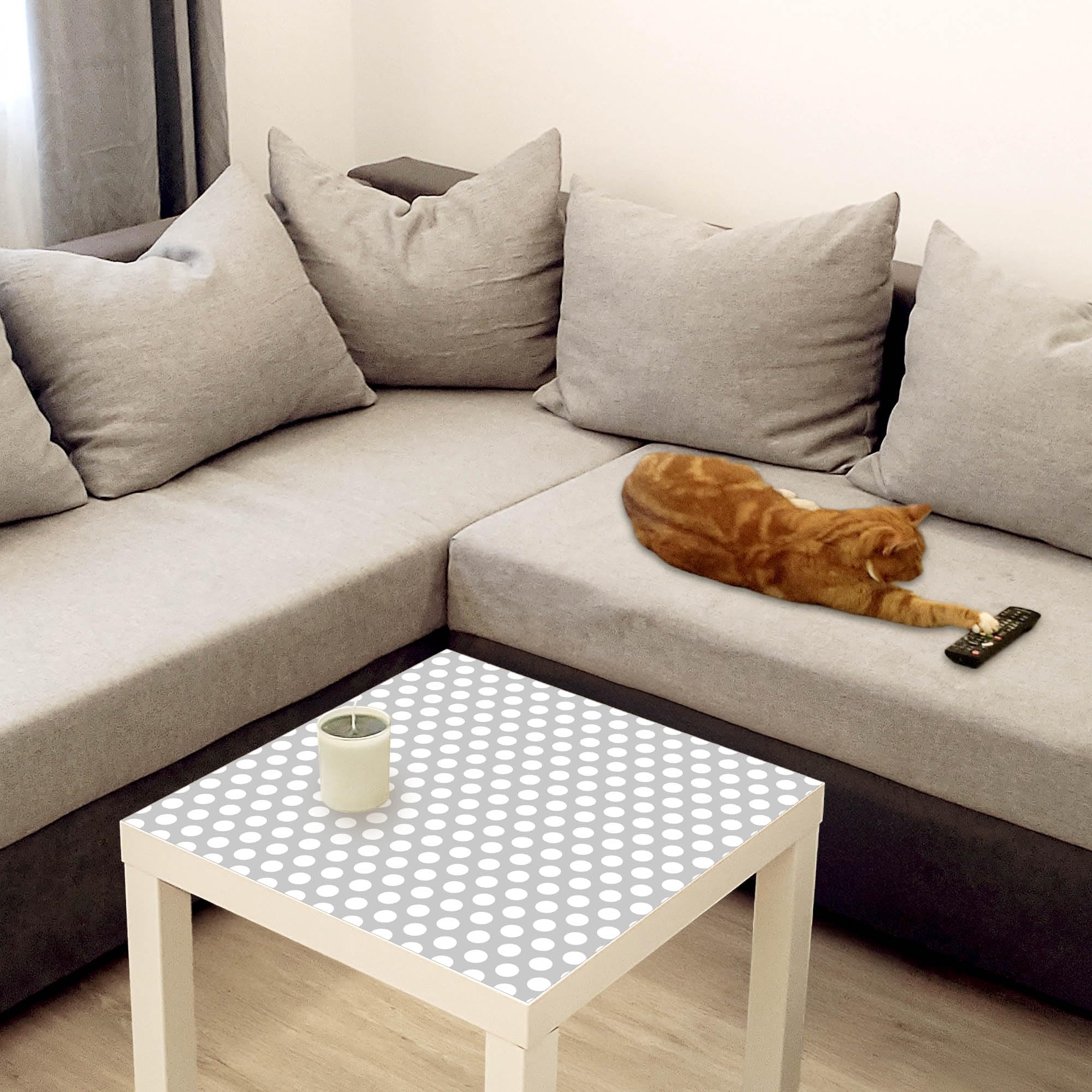 Banjado Möbelfolie Punkte Grau Tischfolie 55x55 selbstklebend
