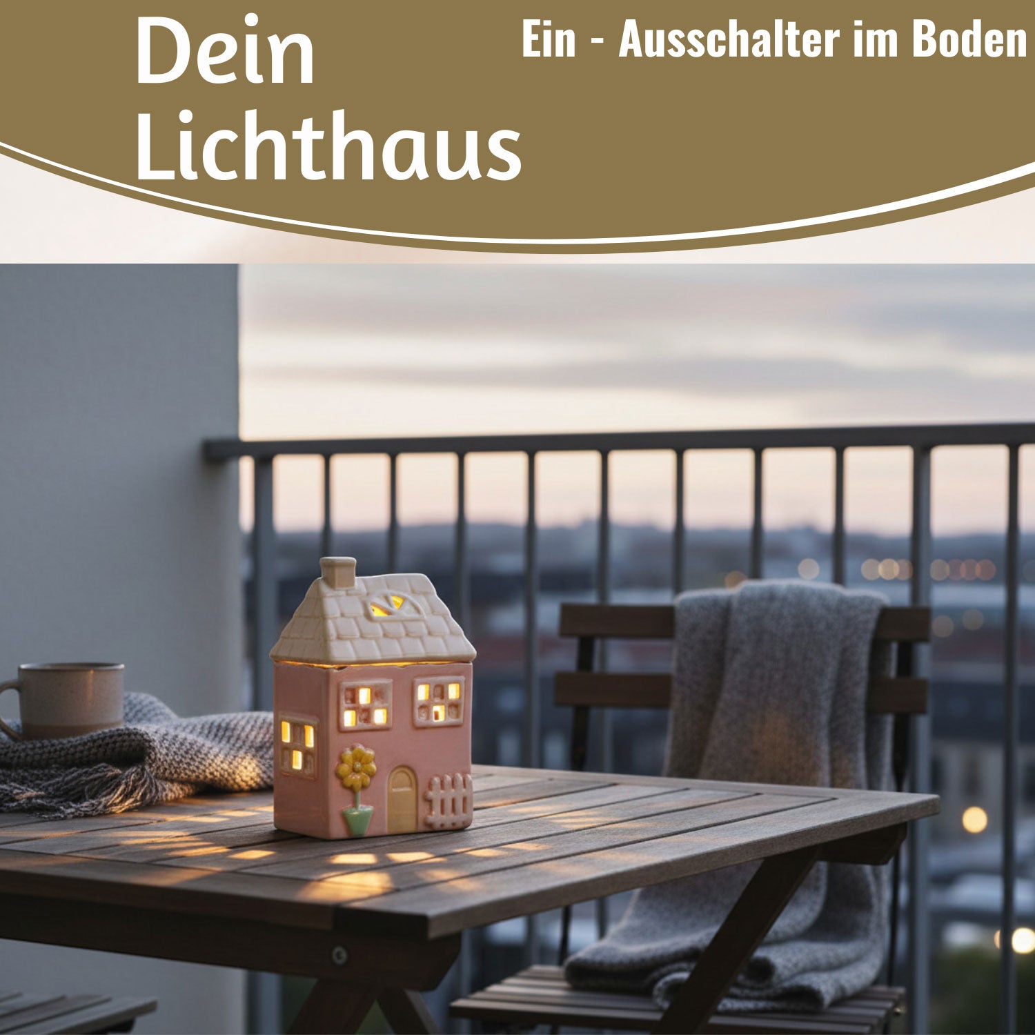LS-LebenStil Möbel & Wohnen Nyhavn Lichthaus 19cm rosa Keramik