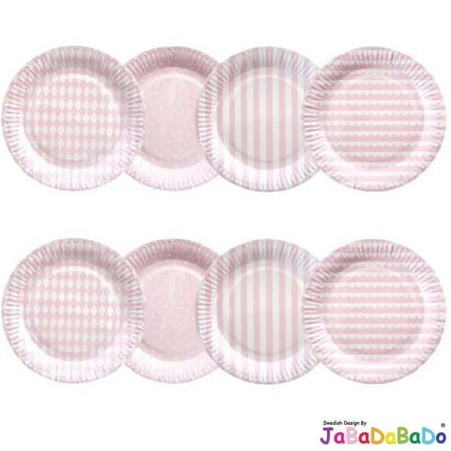 JaBaDaBaDo Z17177 Pappteller Rosa 23cm 8er Set