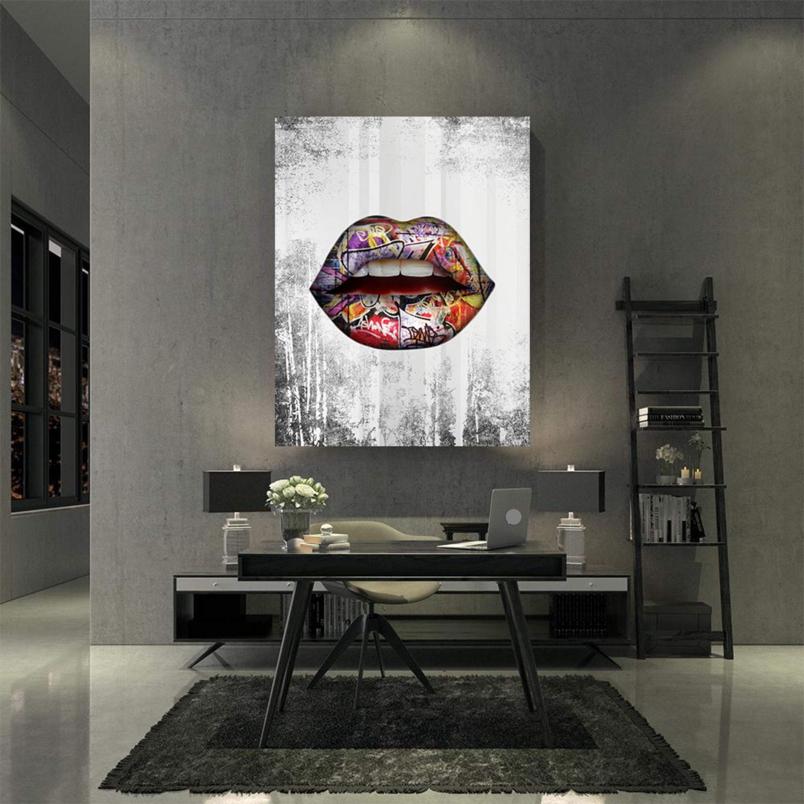 Hustling Sharks Wandbilder Lippe I love Graffiti Wandbild 30x45 Motivation