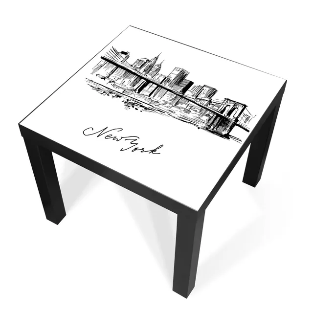 Banjado Möbelfolie New York Skizze Tischfolie 55x55 cm