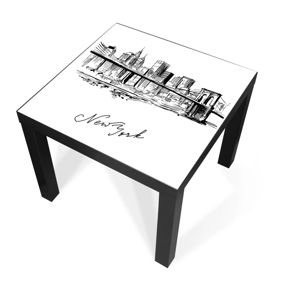 Banjado Möbelfolie New York Skizze Tischfolie 55x55 cm