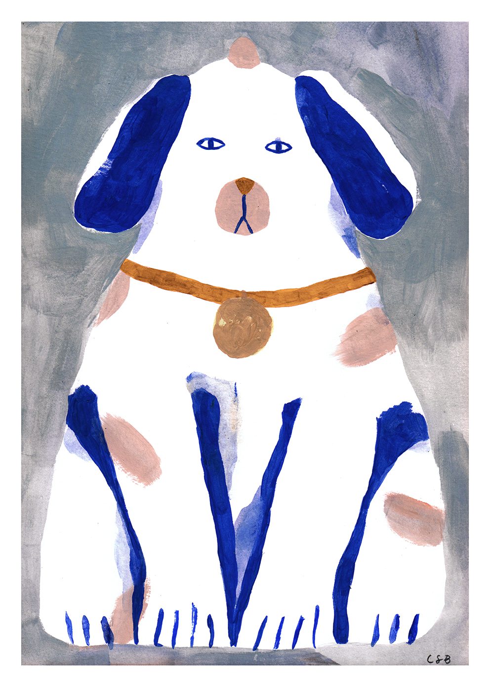 The Poster Club Art Prints Guardian Dog Kunstdruck 30x40 cm Blau