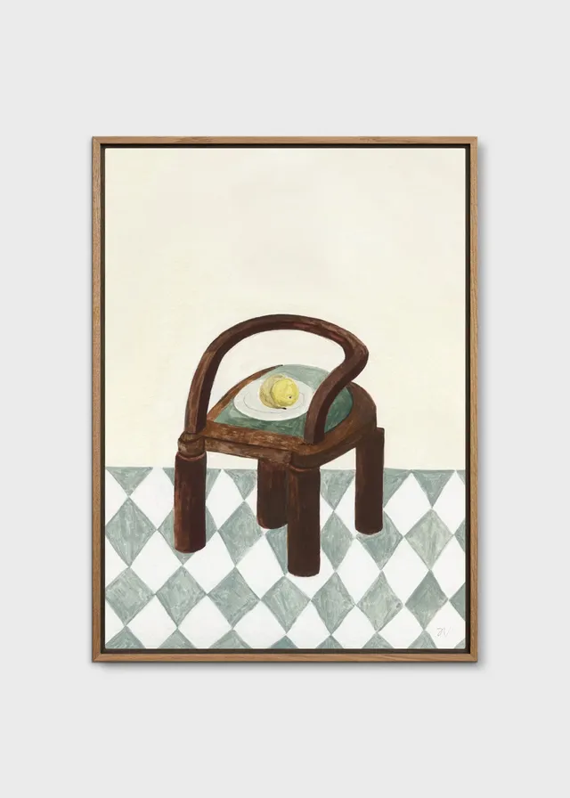 The Poster Club Art Prints Chair with Fruit Canvas 50x70 beige