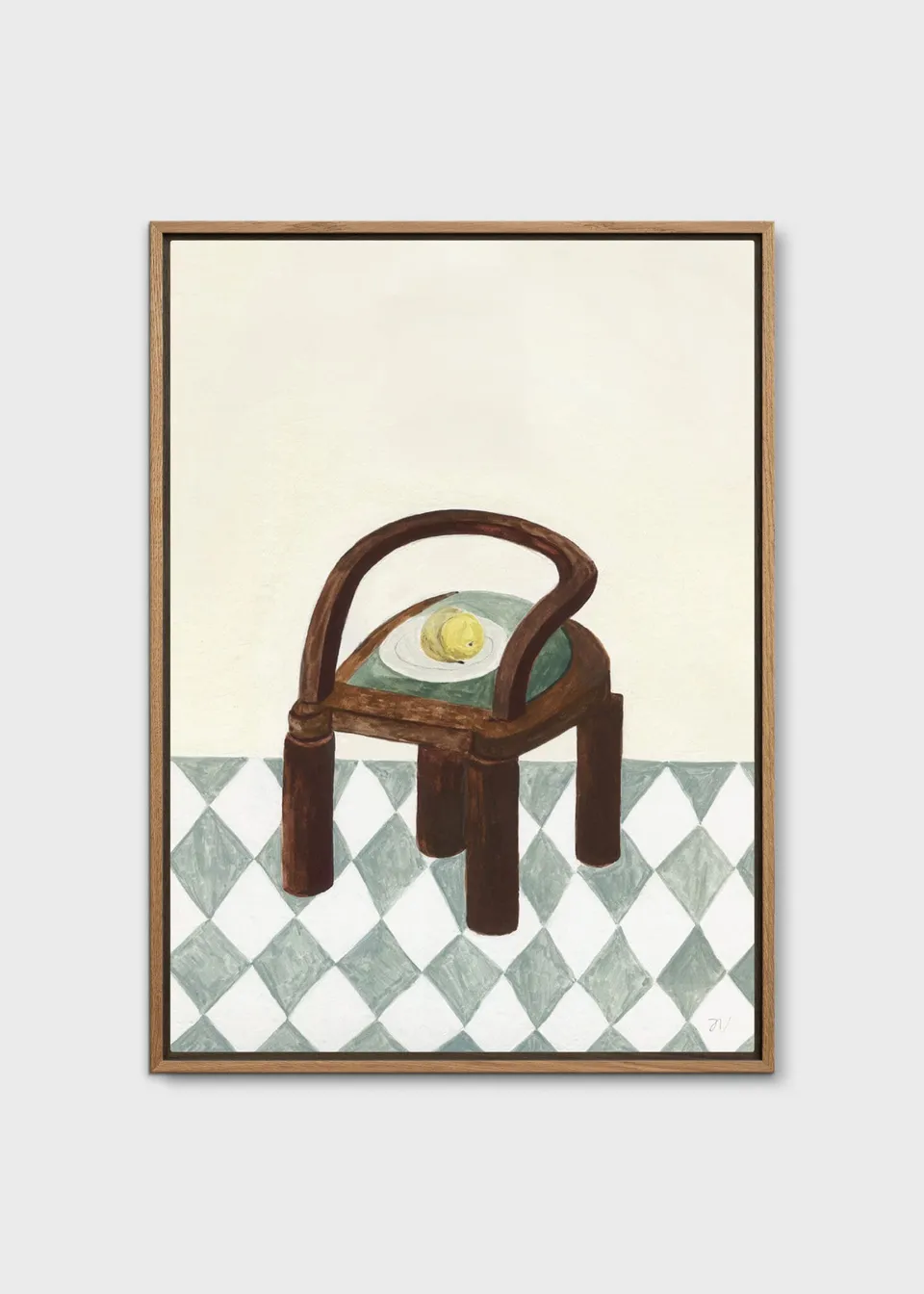 The Poster Club Art Prints Chair with Fruit Canvas 50x70 beige