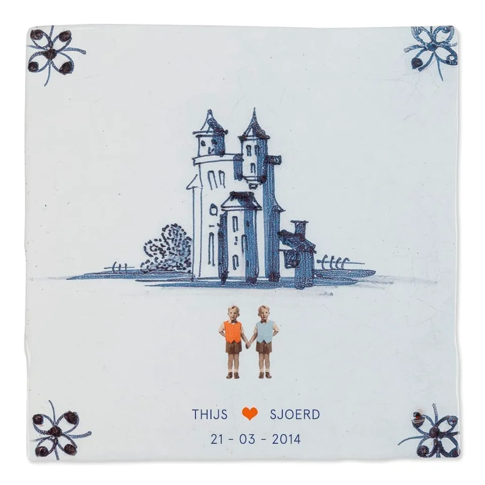 Storytiles Delft Blue En ze leefden Wandfliese S 10x10 cm Hochzeit