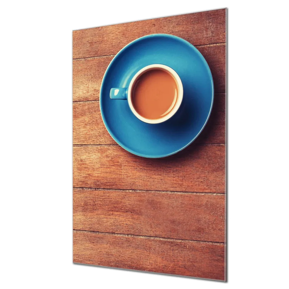 Banjado Magnettafel Blaue Tasse Glas 40x60 cm Küche