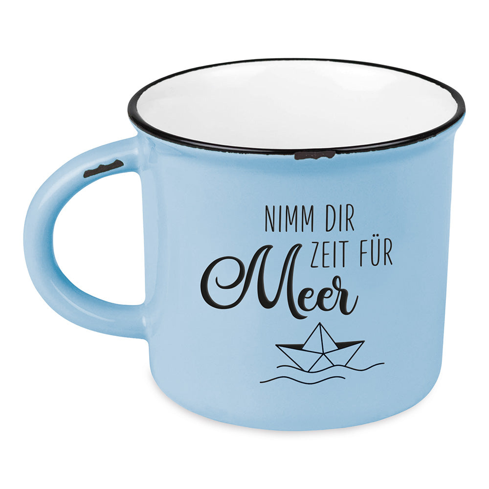 LS-LebenStil Zeit für Meer Kaffeebecher 400ml Keramik Blau