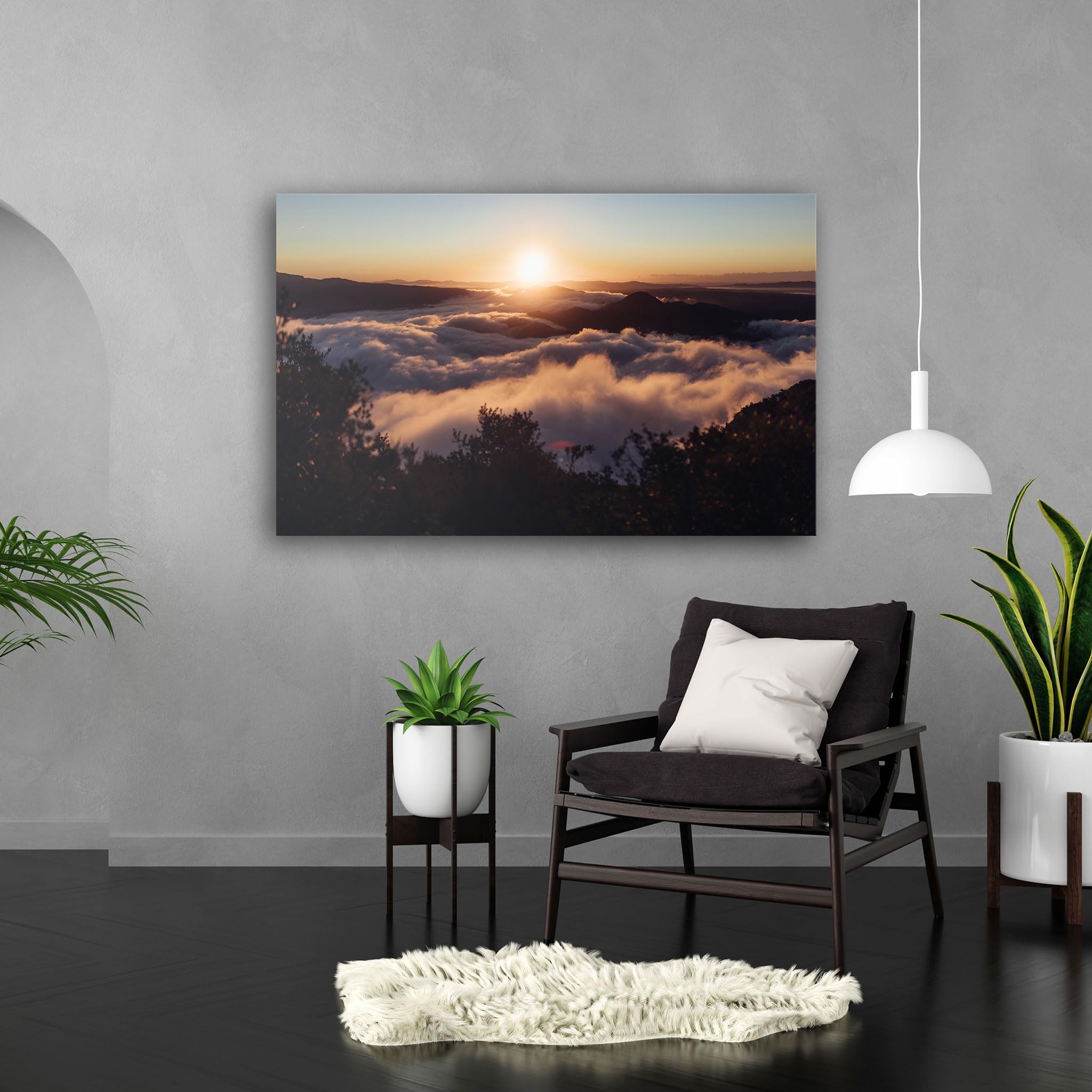 Hustling Sharks Wandbilder Sonnenaufgang über den Wolken 40x30 Bild